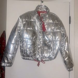 Metallic Silver Puffer Jacket. Renaissance Approved!!